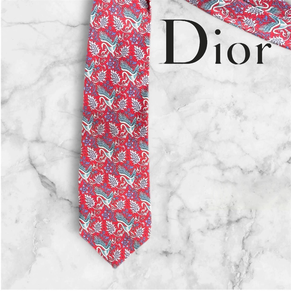 Dior Red and Blue Men's Tie